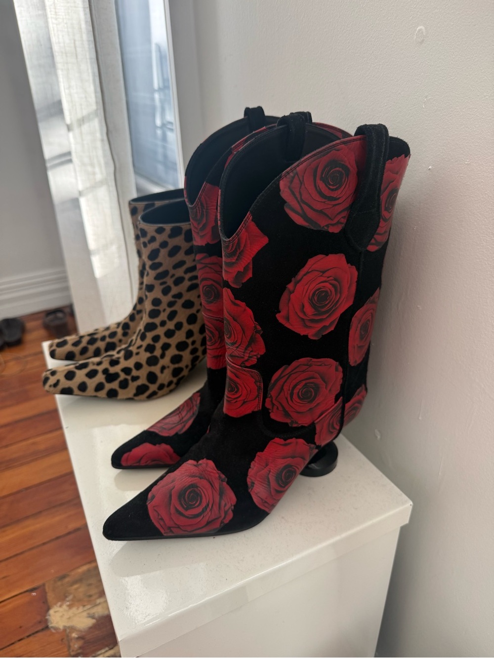 Lucasheva Boots with Red Rose Print - Picture 2 of 6